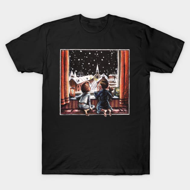 Christmas Eve Snowfall T-Shirt by WonderWebb